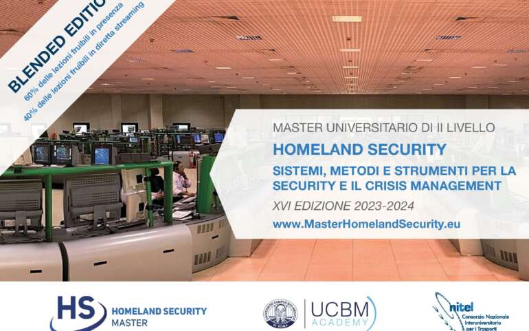 XVI^ edizione Homeland Security Master – da marzo 2024